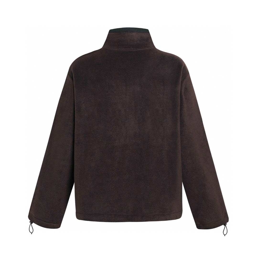 MIU MIU 缪缪 摇粒绒拉链立领夹克 外套 长袖 咖色 C0 MJL042-1732-F0192-S-OOO