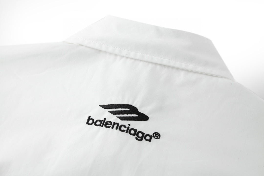 Balenciaga 巴黎世家 3B刺绣衬衫 外套 长袖 黑色 白色 A5 768770TNQ259000