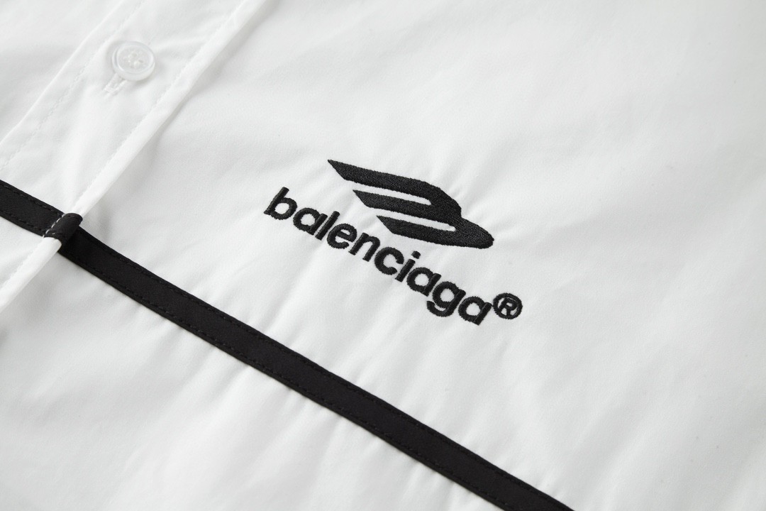 Balenciaga 巴黎世家 3B刺绣衬衫 外套 长袖 黑色 白色 A5 768770TNQ259000