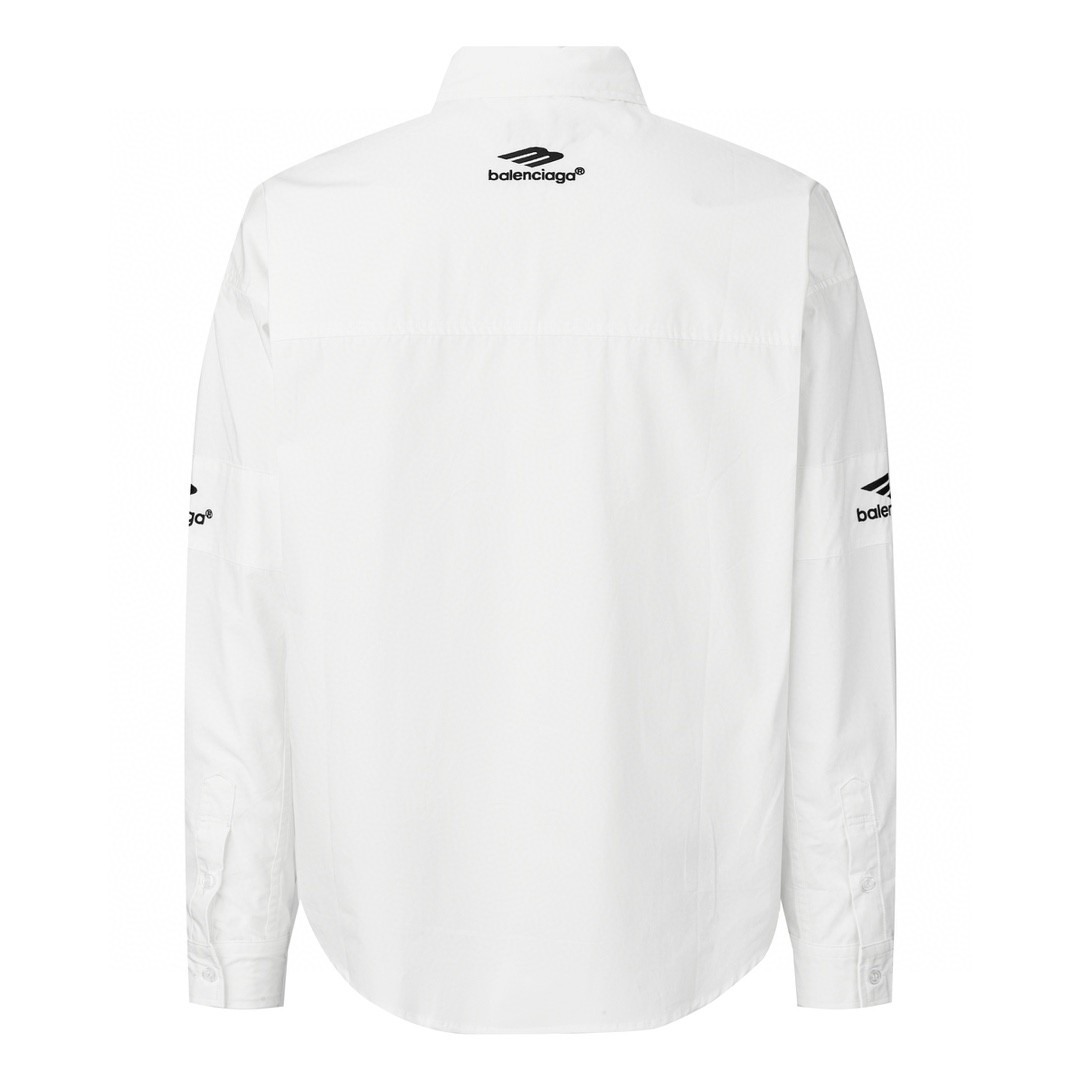 Balenciaga 巴黎世家 3B刺绣衬衫 外套 长袖 黑色 白色 A5 768770TNQ259000