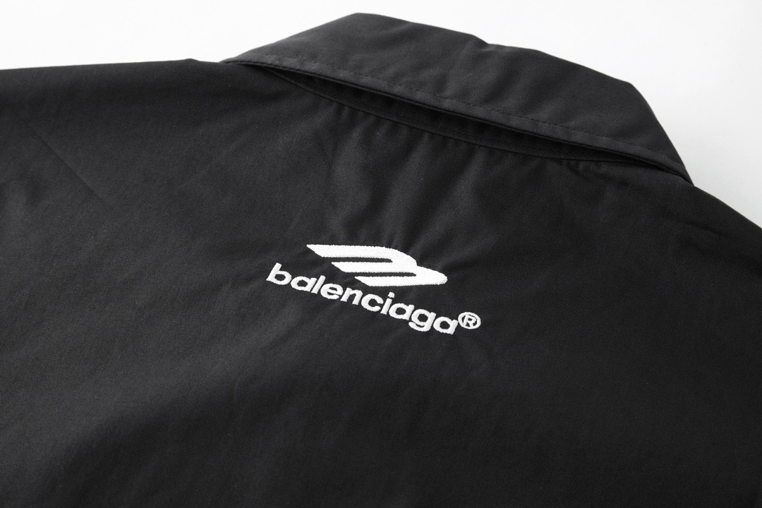 Balenciaga 巴黎世家 3B刺绣衬衫 外套 长袖 黑色 白色 A5 768770TNQ259000