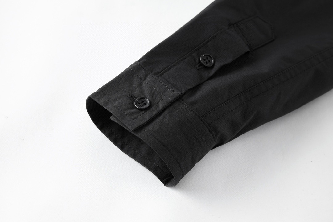 Balenciaga 巴黎世家 3B刺绣衬衫 外套 长袖 黑色 白色 A5 768770TNQ259000