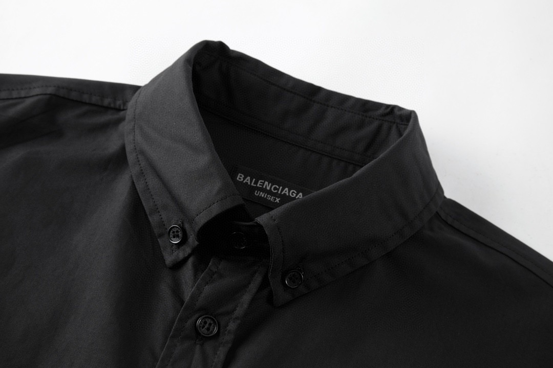 Balenciaga 巴黎世家 3B刺绣衬衫 外套 长袖 黑色 白色 A5 768770TNQ259000