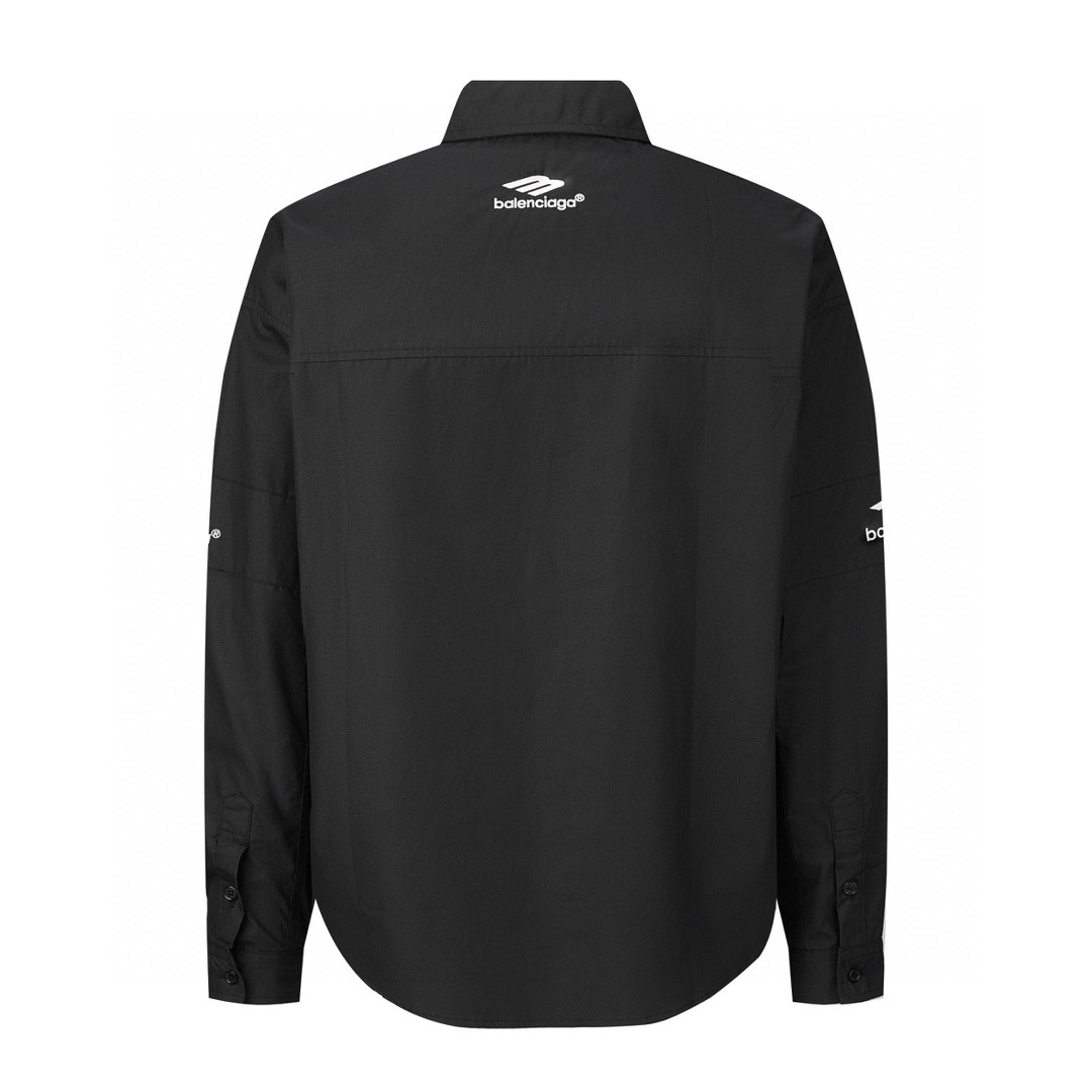 Balenciaga 巴黎世家 3B刺绣衬衫 外套 长袖 黑色 白色 A5 768770TNQ259000