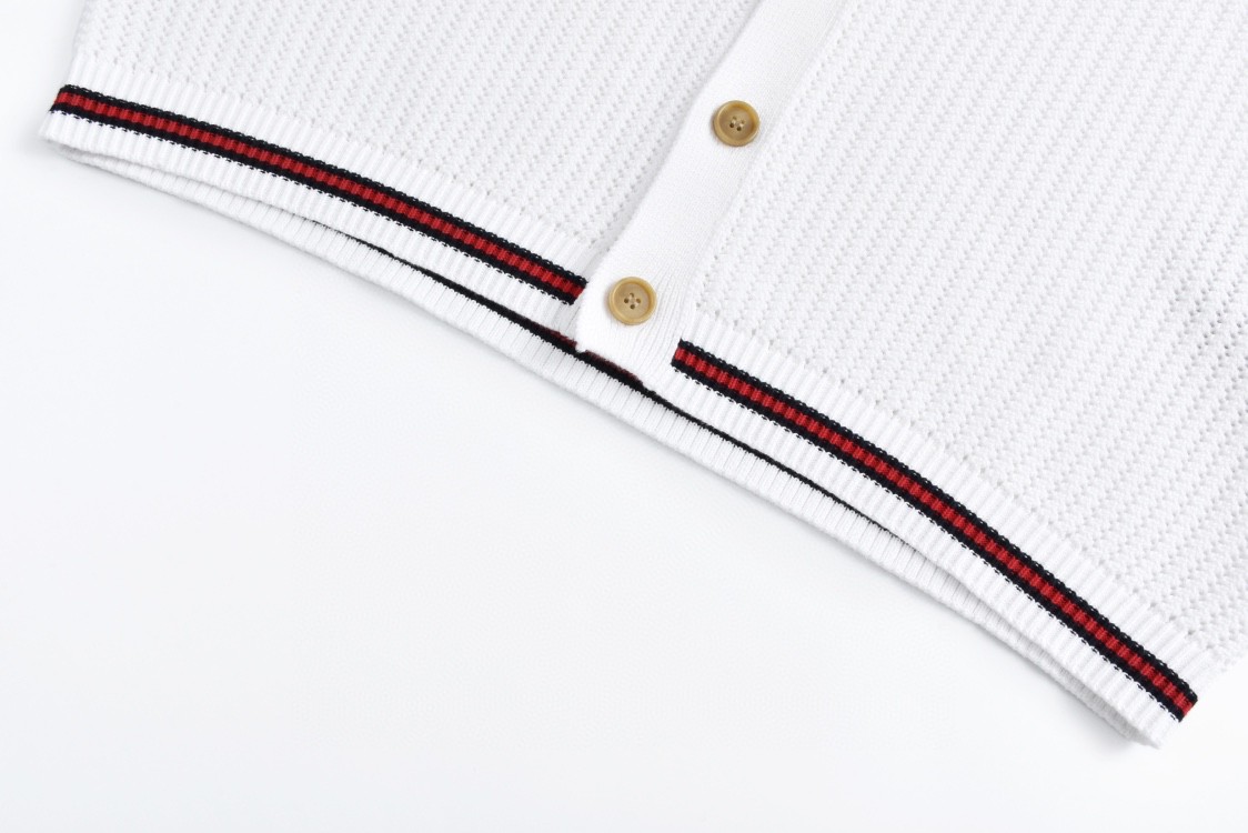 GUCCl 古驰 小字母提花V领开衫 毛衣 外套 长袖 海军蓝 白色 B0 788009-XKD15-4345