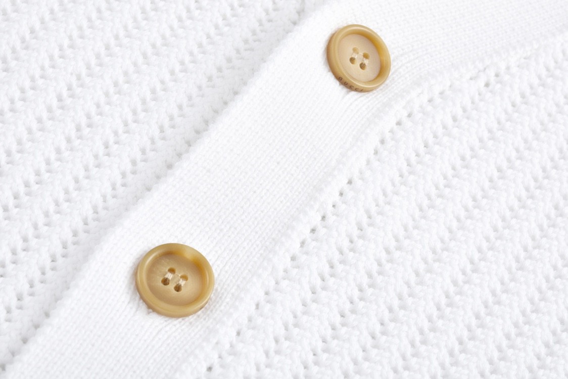 GUCCl 古驰 小字母提花V领开衫 毛衣 外套 长袖 海军蓝 白色 B0 788009-XKD15-4345