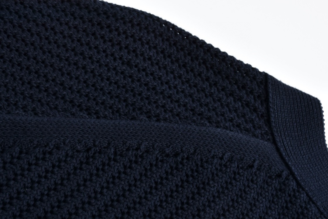 GUCCl 古驰 小字母提花V领开衫 毛衣 外套 长袖 海军蓝 白色 B0 788009-XKD15-4345