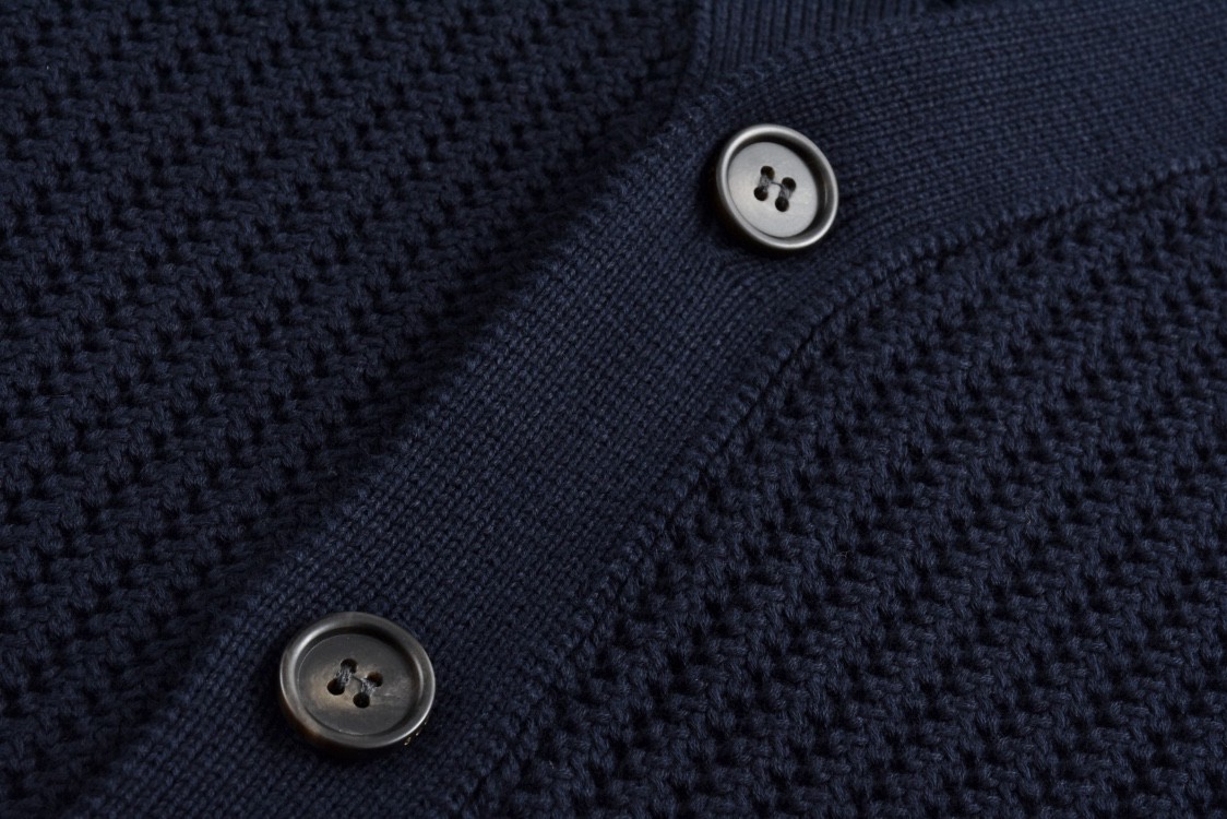 GUCCl 古驰 小字母提花V领开衫 毛衣 外套 长袖 海军蓝 白色 B0 788009-XKD15-4345