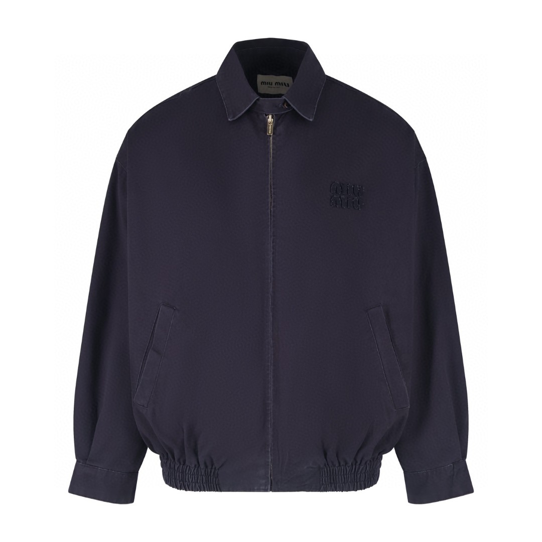 MIU MIU 缪缪 徽标贴布刺绣牛仔外套 夹克 长袖 蓝色 C0 ML843-1350-F0008-S-231