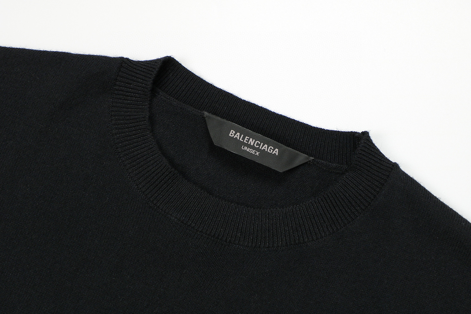 Balenciaga 巴黎世家 羊绒袖铁标毛衣 外套 长袖 黑色 A5