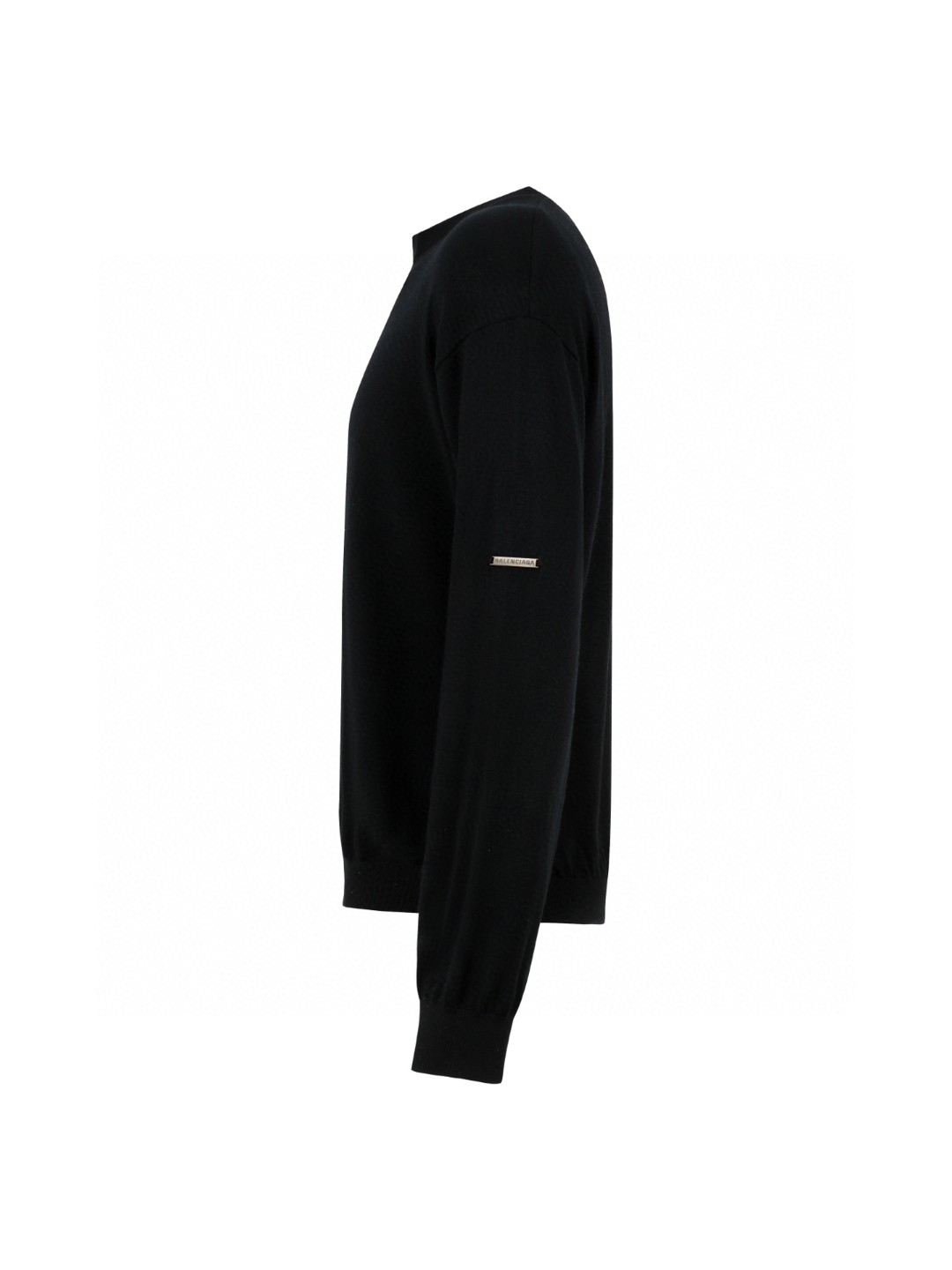Balenciaga 巴黎世家 羊绒袖铁标毛衣 外套 长袖 黑色 A5