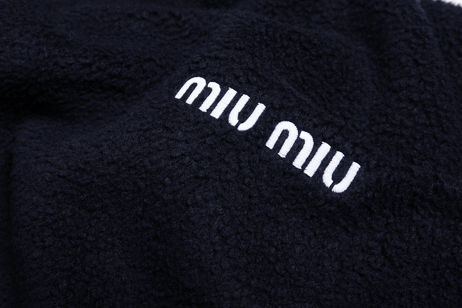 MIU MIU 缪缪 摇粒绒拉链连帽夹克 外套 长袖 海军蓝 B5 MJL053-SOOO-18E3F-0-008