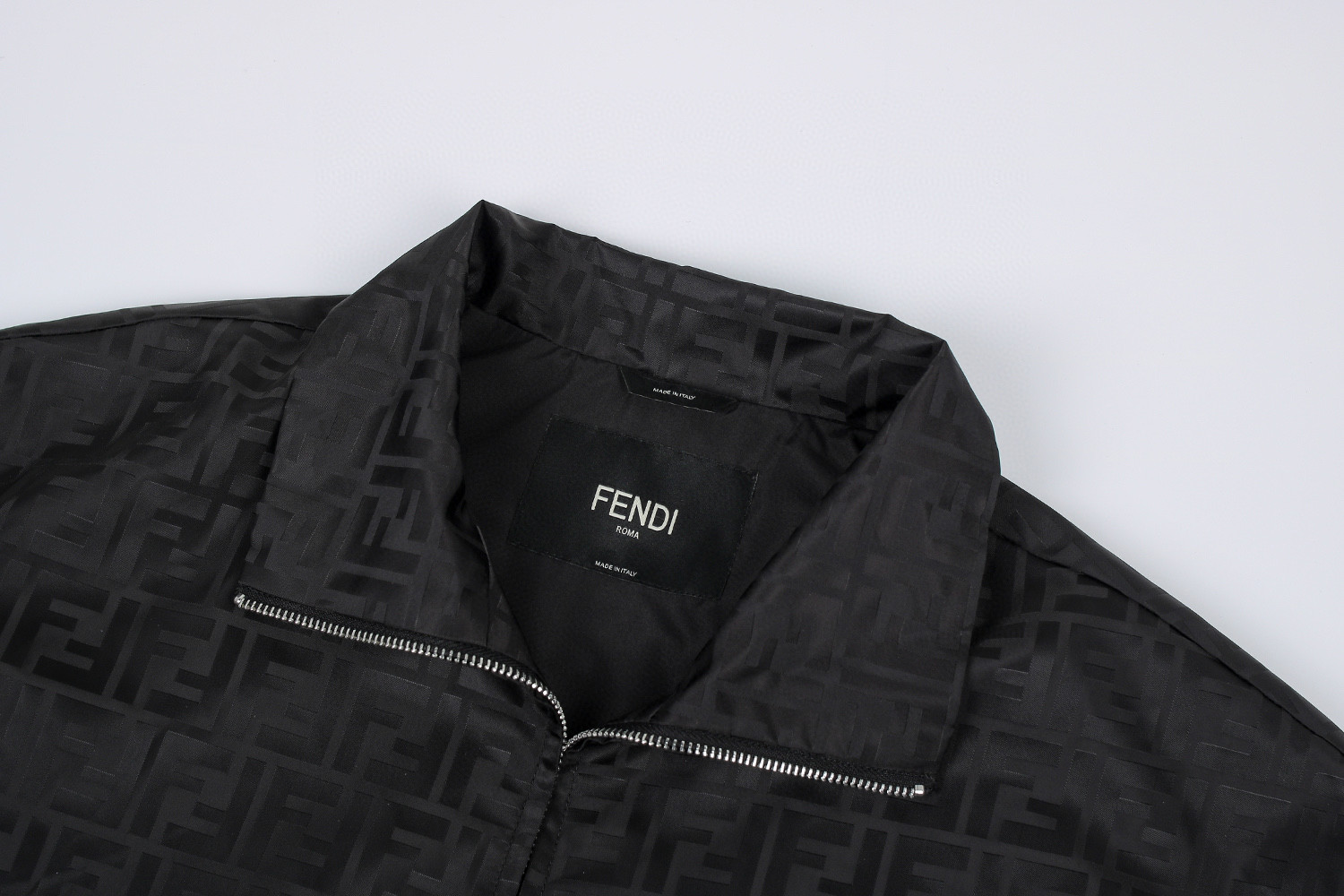 FENDI 芬迪 立领尼龙飞行员夹克 外套 长袖 黑色 C0 FAA951ATN9F0GME