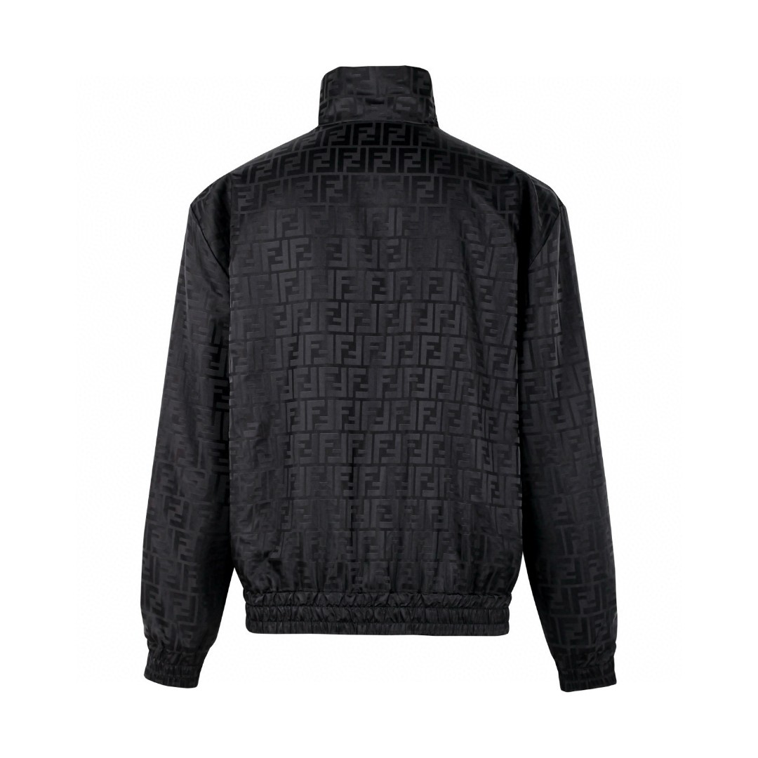 FENDI 芬迪 立领尼龙飞行员夹克 外套 长袖 黑色 C0 FAA951ATN9F0GME