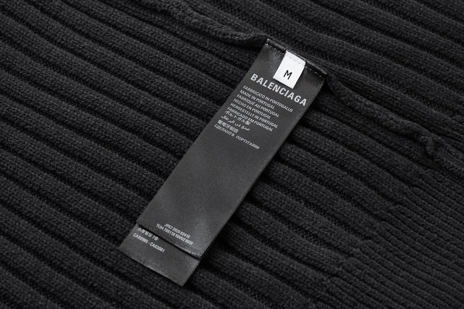 Balenciaga 巴黎世家 半拉链毛衣 外套 长袖 黑色 B0 852887T34141001