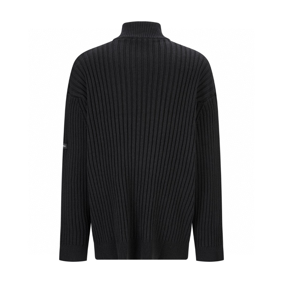 Balenciaga 巴黎世家 半拉链毛衣 外套 长袖 黑色 B0 852887T34141001