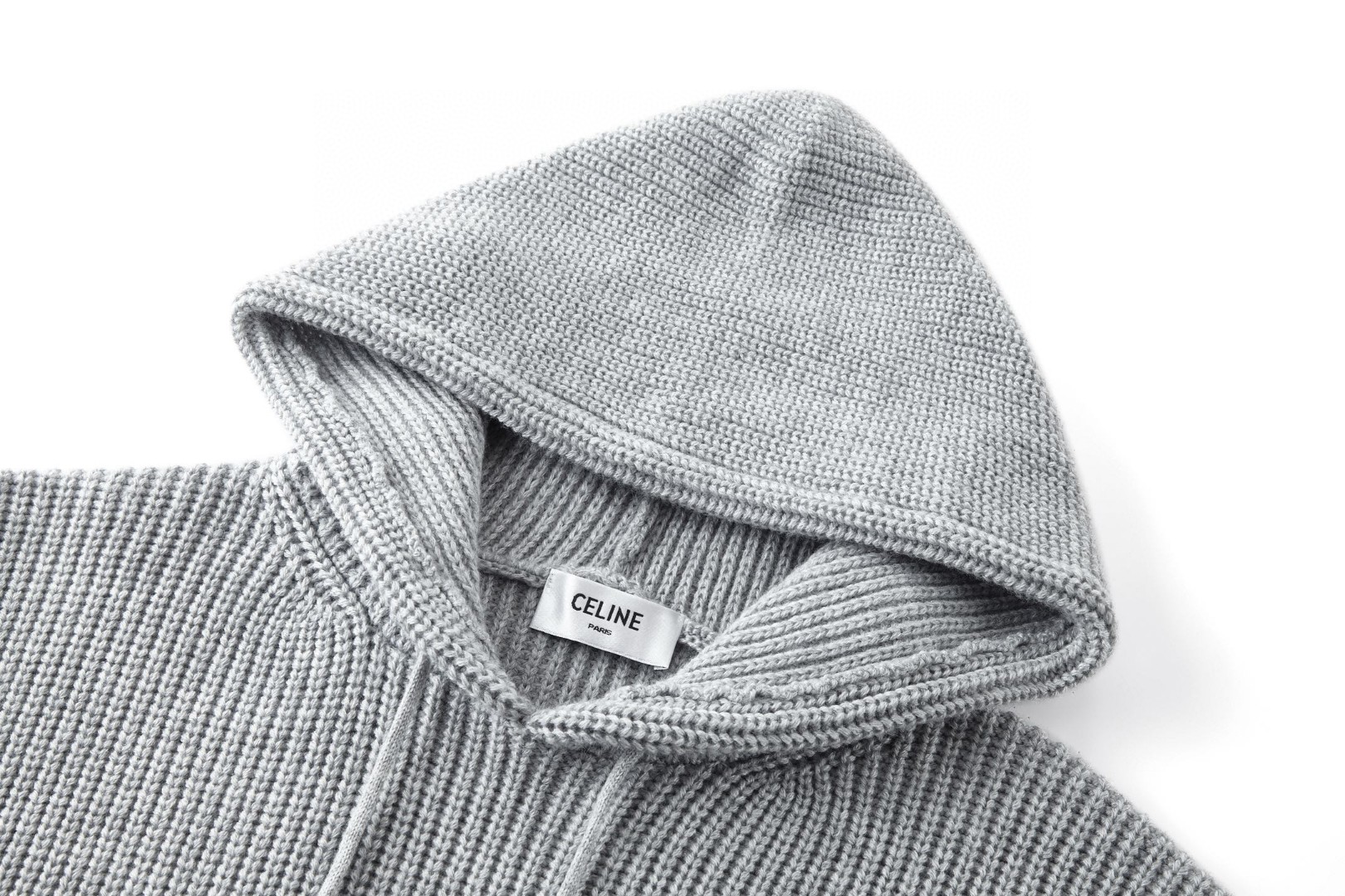 CELINE 赛琳 标识刺绣针织帽衫 毛衣 卫衣 长袖 灰色 B0 RY0FV0ZTQ-08GC