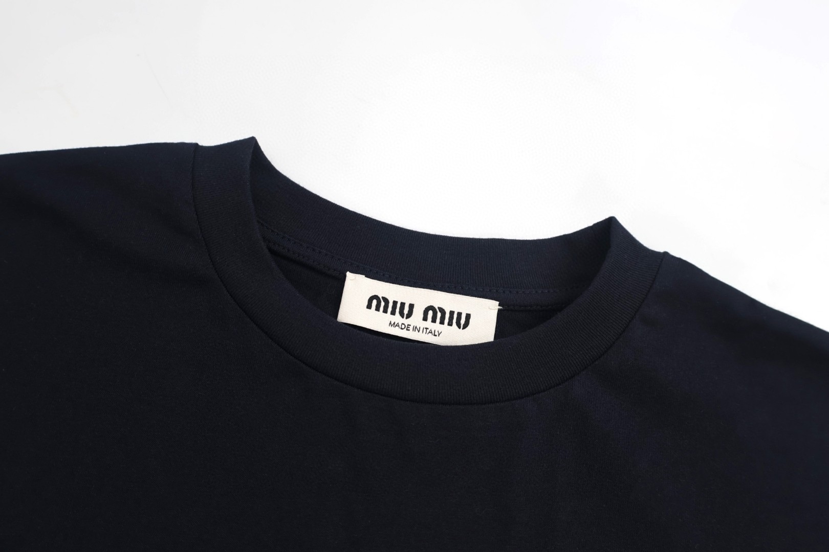 MIU MIU 缪缪 条纹袖假两件T恤 打底衫 长袖 A5 MJL128-17OR-F057W-S-OOO