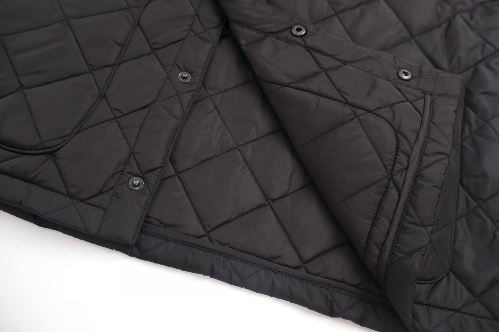 PRADA 普拉达 灯芯绒翻领菱格棉服 夹克 外套 长袖 黑色 C0 SGC765-1WQ9-F0002-S-OOO