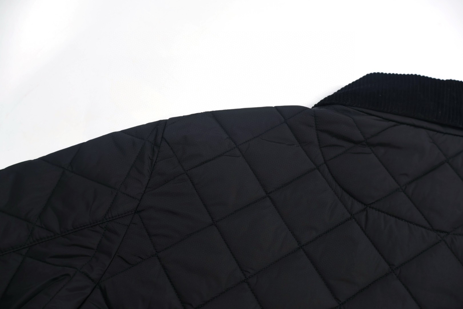 PRADA 普拉达 灯芯绒翻领菱格棉服 夹克 外套 长袖 黑色 C0 SGC765-1WQ9-F0002-S-OOO