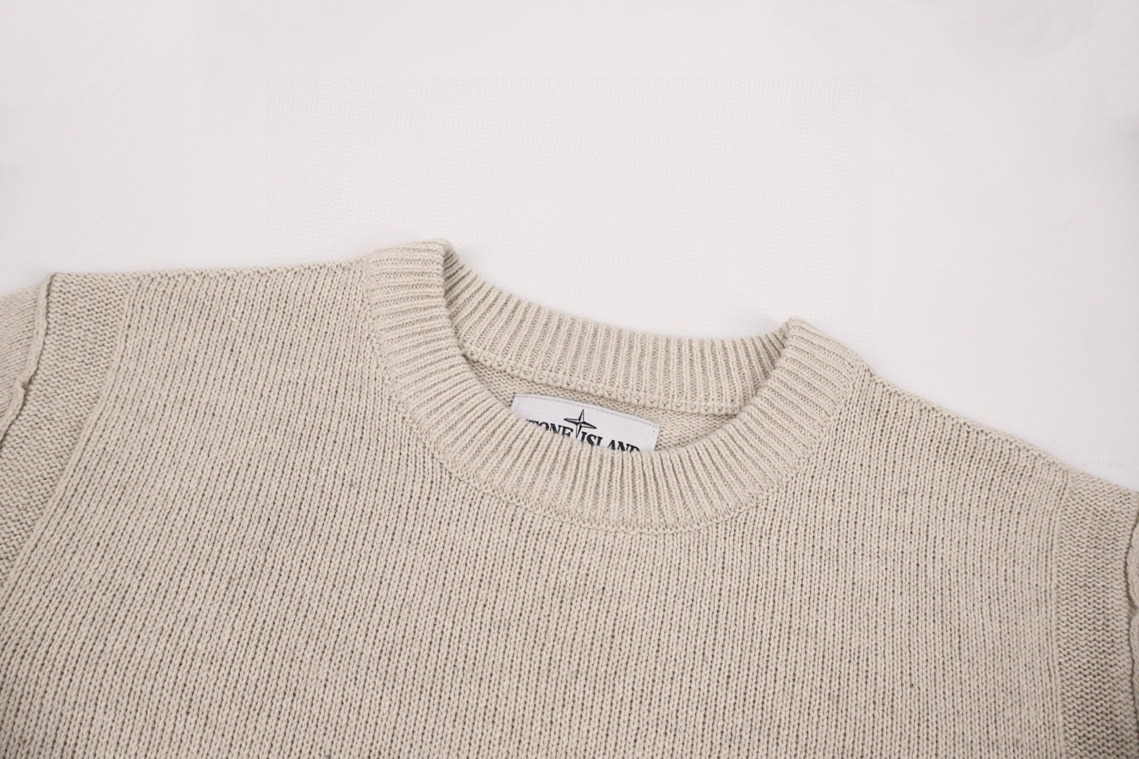 STONE ISLAND 石头岛 袖标圆领毛衣 长袖 外套 米色 黑色 B0 8115506A2-V0097