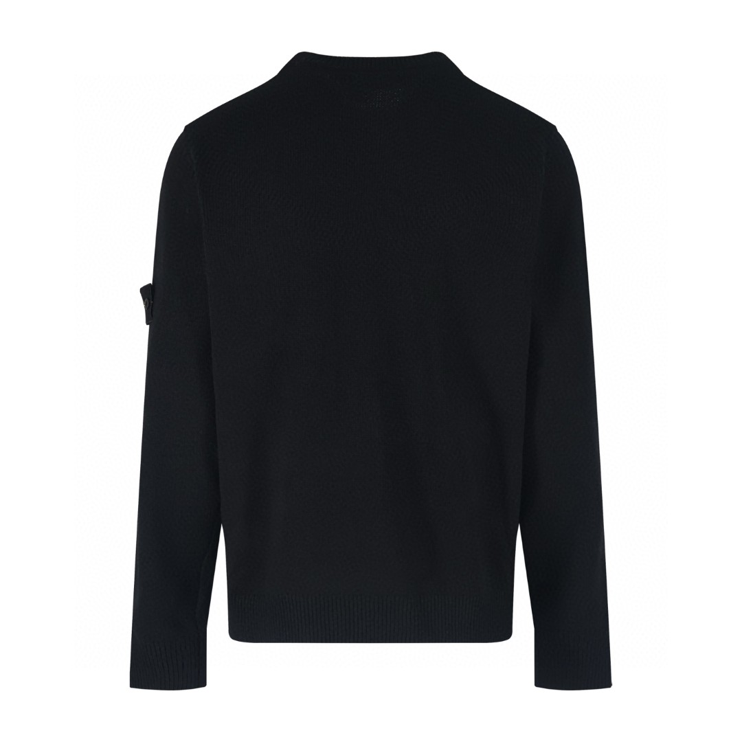 STONE ISLAND 石头岛 袖标圆领毛衣 长袖 外套 米色 黑色 B0 8115506A2-V0097