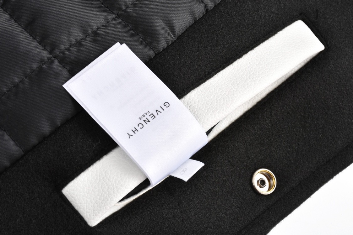 Givenchy 纪梵希 羊毛毛呢刺绣拼皮棒球服 夹克 外套 长袖 黑色 C0 BM00QR611V-004