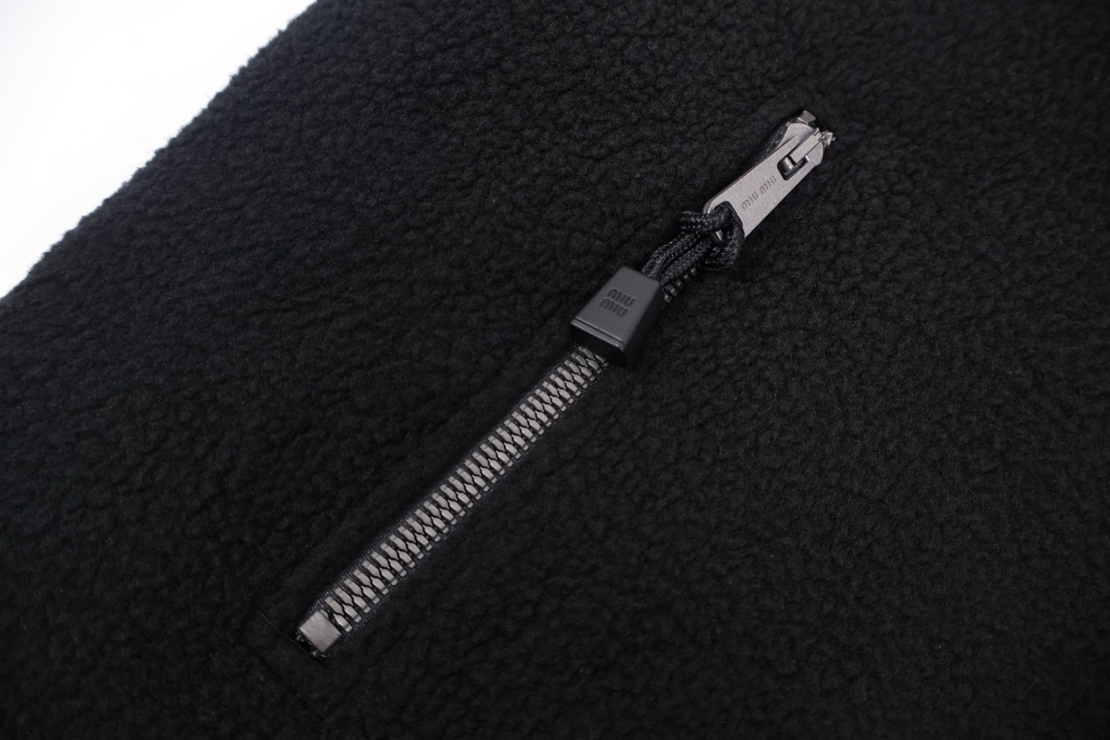 MIU MIU 缪缪 摇粒绒毛领羽绒服 夹克 外套 长袖 保暖 黑色 D0 ML1123-17OQ-F0008-S-OOO