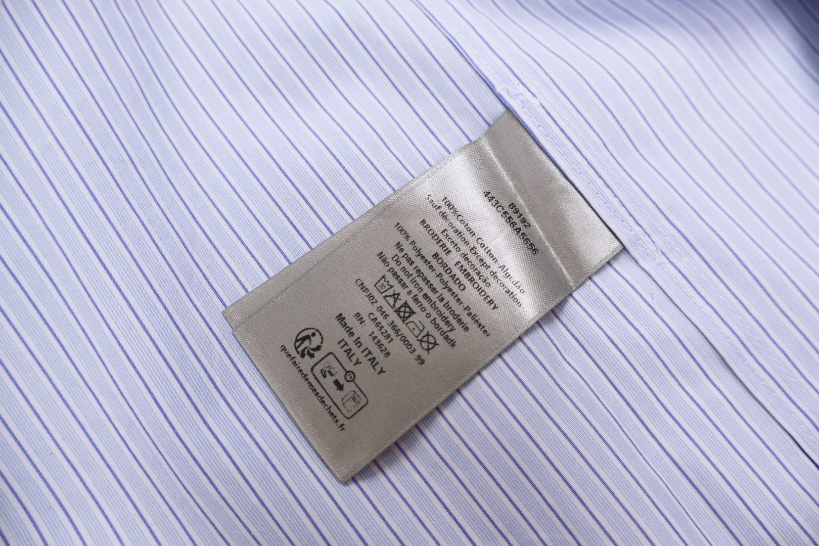 DIOR 迪奥 竖条纹衬衫 外套 长袖 蓝色 A5 443C556A5656-C070