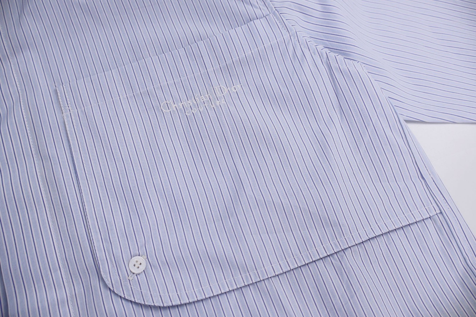 DIOR 迪奥 竖条纹衬衫 外套 长袖 蓝色 A5 443C556A5656-C070