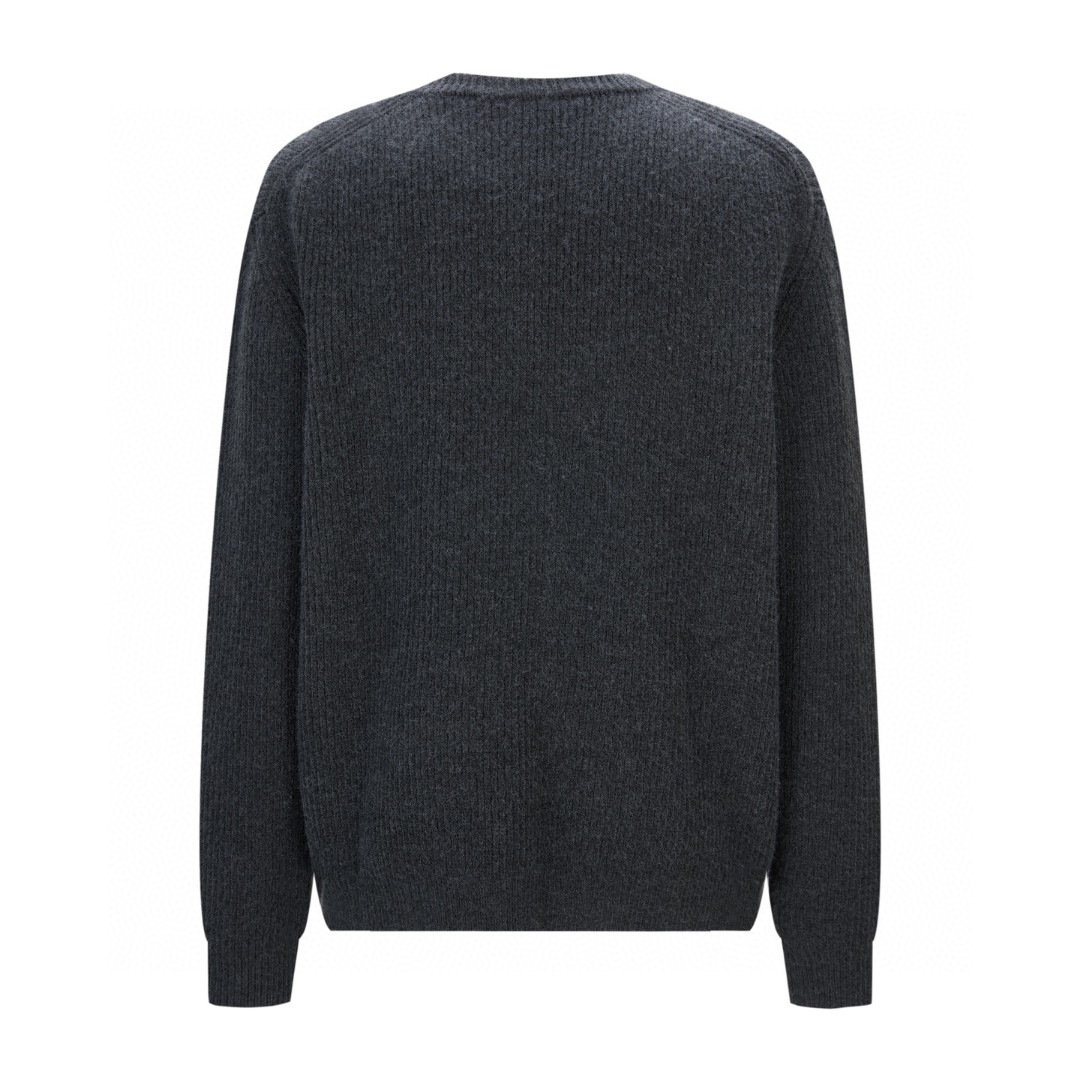 GUCCl 古驰 羊绒嵌花字母标识圆领毛衣 外套 长袖 灰色 A5 833499XKEYJ1043