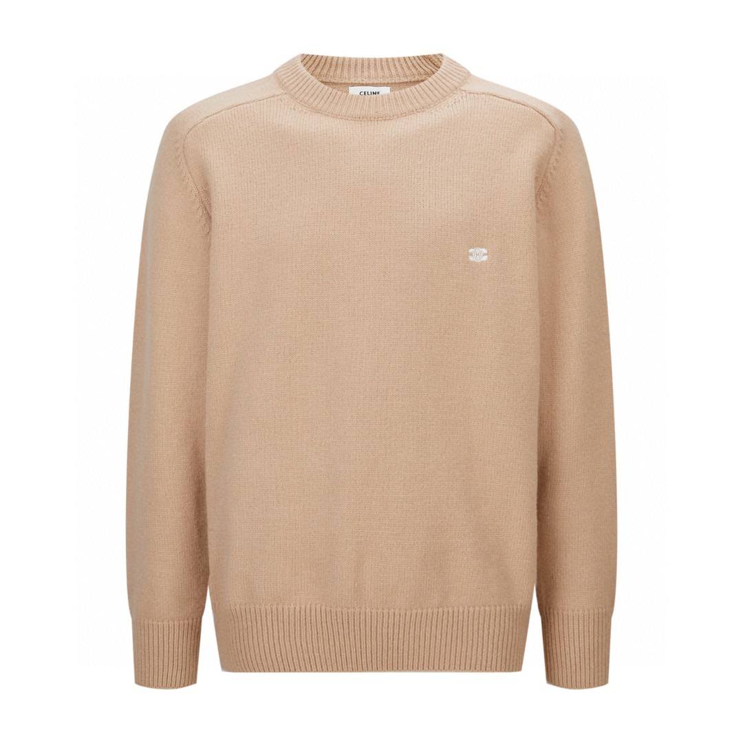 CELINE 赛琳 刺绣标识针织衫 毛衣 长袖 咖色 蓝色 藏青色 绿色 卡其色 黑色 B0 