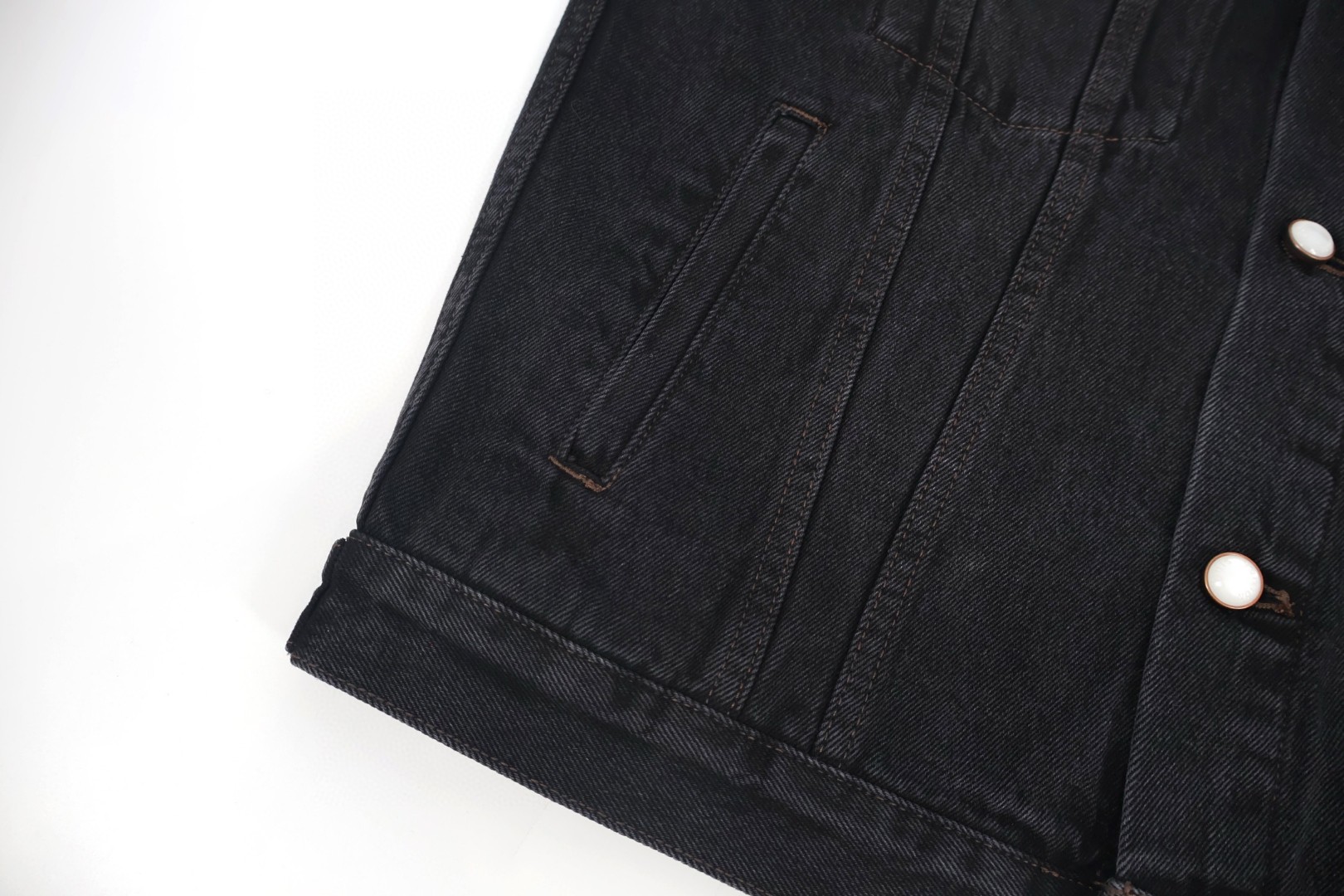 LOUIS VUITTON 路易威登 刺绣口袋牛仔外套 牛仔衣 上衣 夹克 黑色 C0 1AILKE