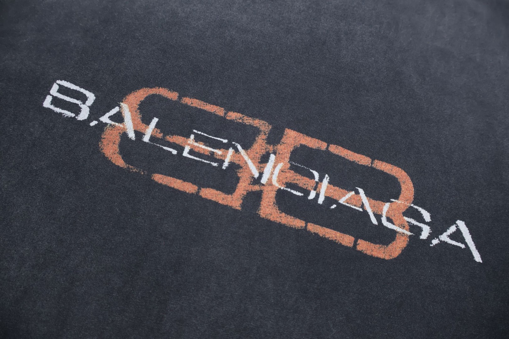 Balenciaga 巴黎世家 双B锁扣水洗做旧T恤 卫衣 长袖 灰色 A5 850404TTVD61041