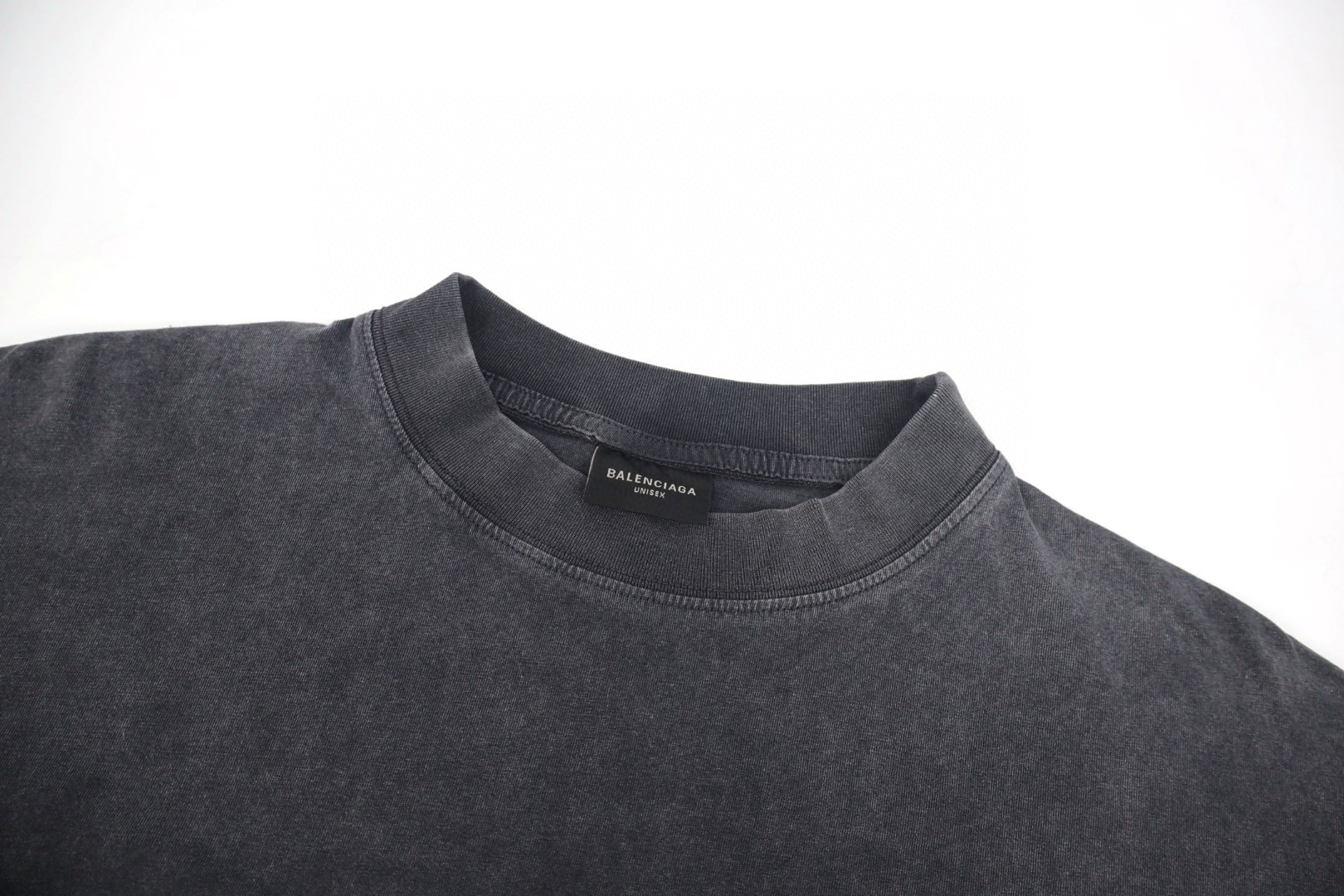 Balenciaga 巴黎世家 双B锁扣水洗做旧T恤 卫衣 长袖 灰色 A5 850404TTVD61041