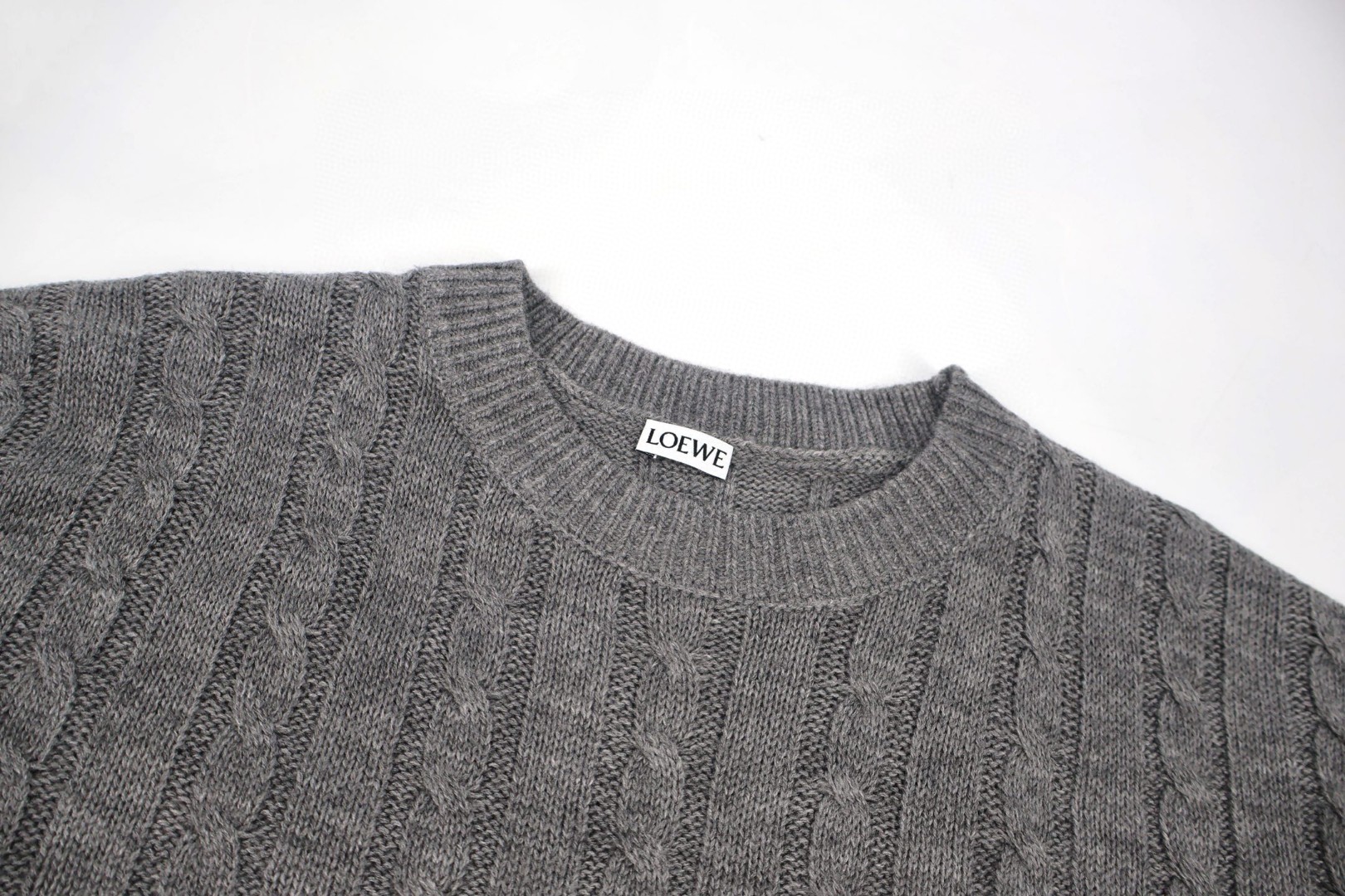 LOEWE 罗意威 麻花毛衣 长袖 灰色 B0 H526Y14KIU-1440