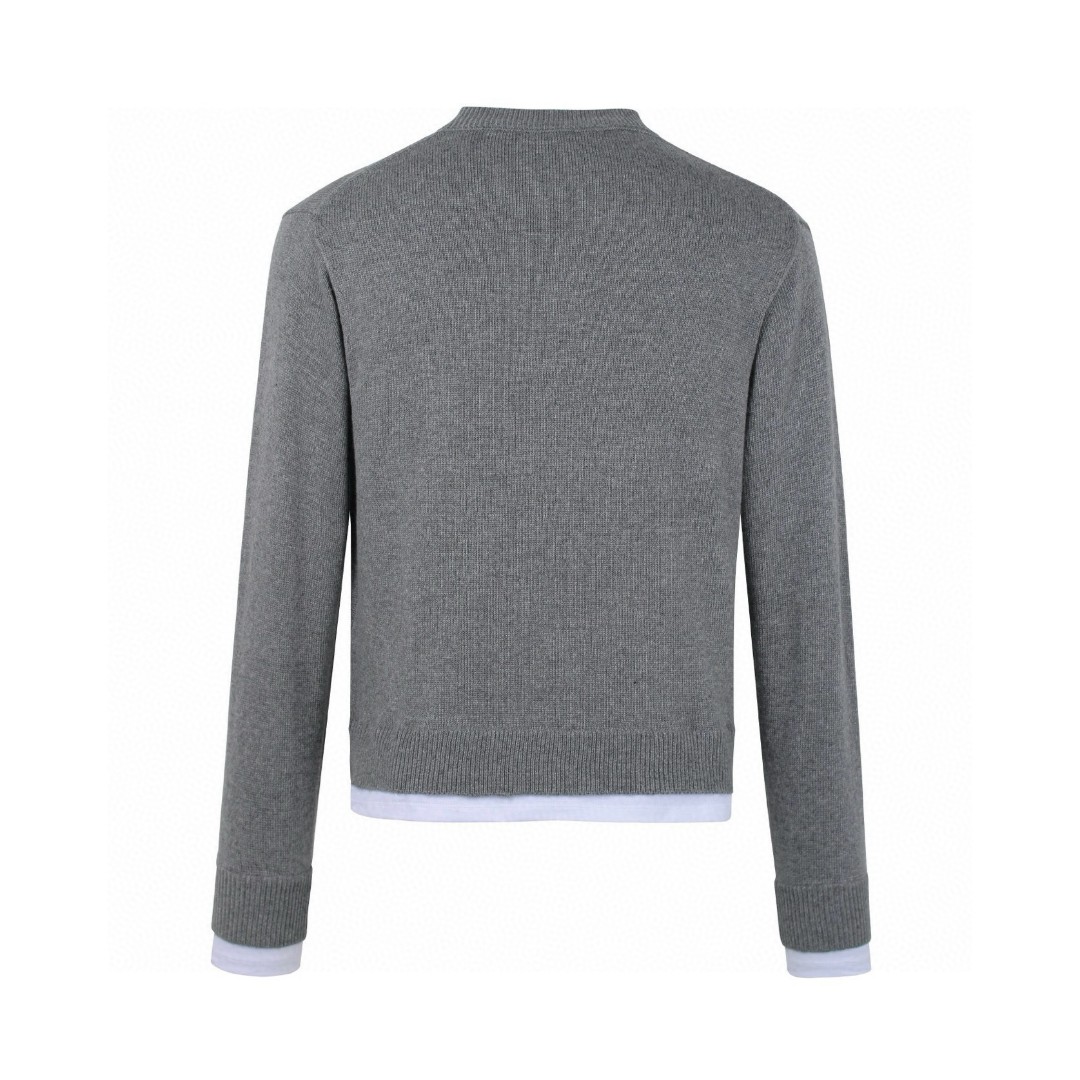 MIU MIU 缪缪 假两件V领羊毛毛衣 长袖 灰色 B0 MMLB61-174K-F0480-S-OOO