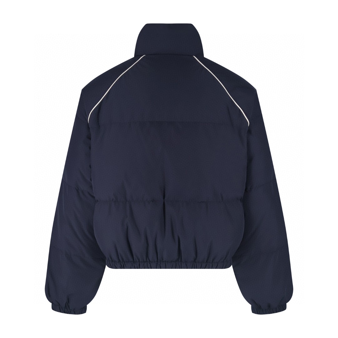 MIU MIU 缪缪 徽标拉链立领羽绒服 夹克 外套 长袖 保暖 藏蓝色 D0 ML1309-158A-F0008-S-OOO