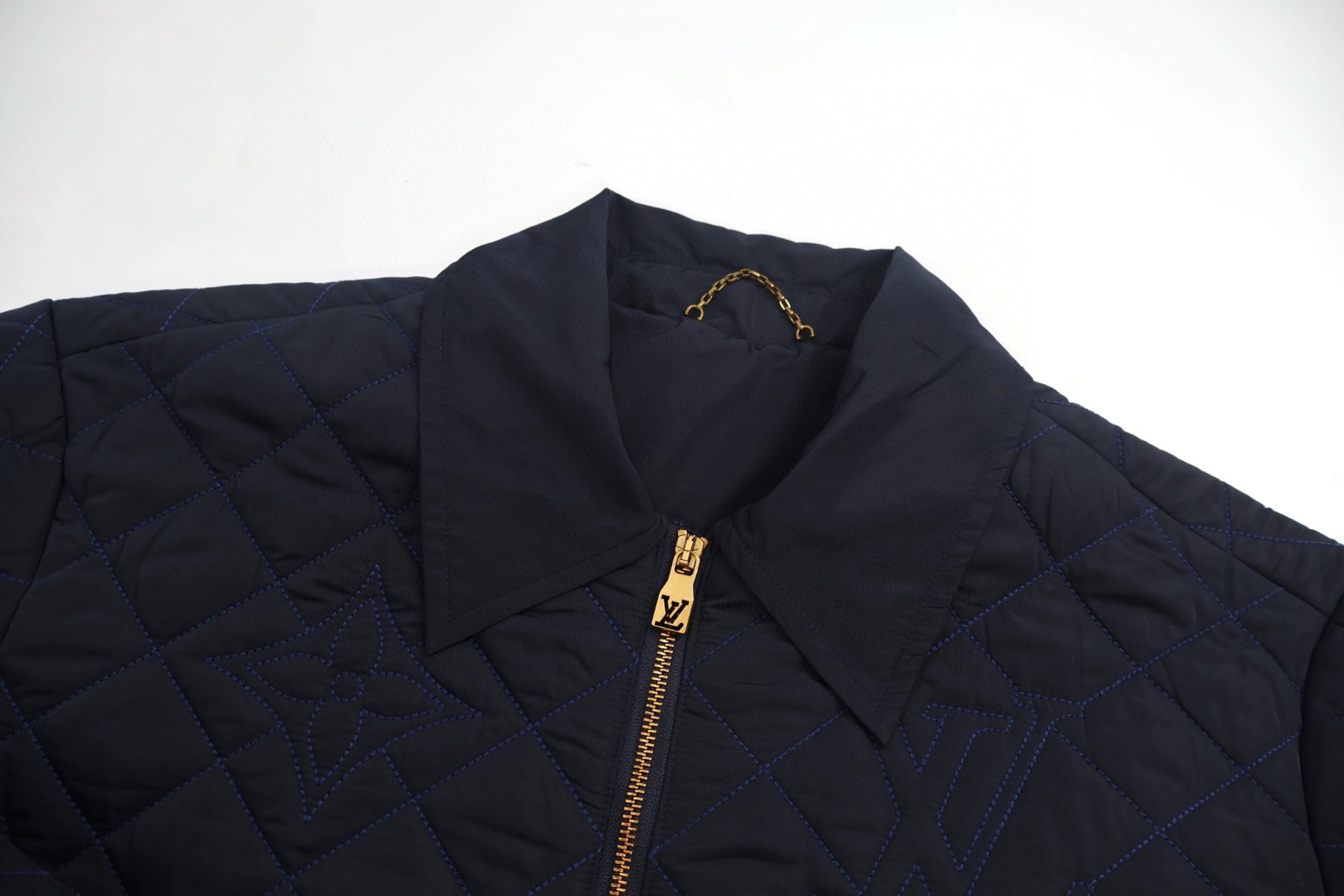 LOUIS VUITTON 路易威登 菱格刺绣logo棉服 外套 夹克 保暖 蓝色 C0 1AIJRG