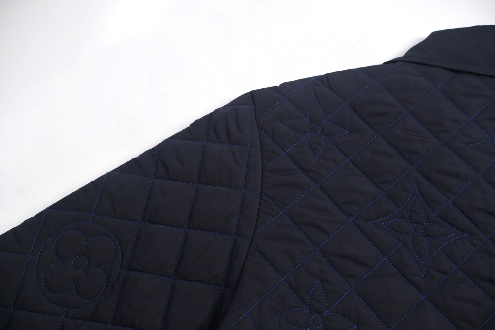 LOUIS VUITTON 路易威登 菱格刺绣logo棉服 外套 夹克 保暖 蓝色 C0 1AIJRG