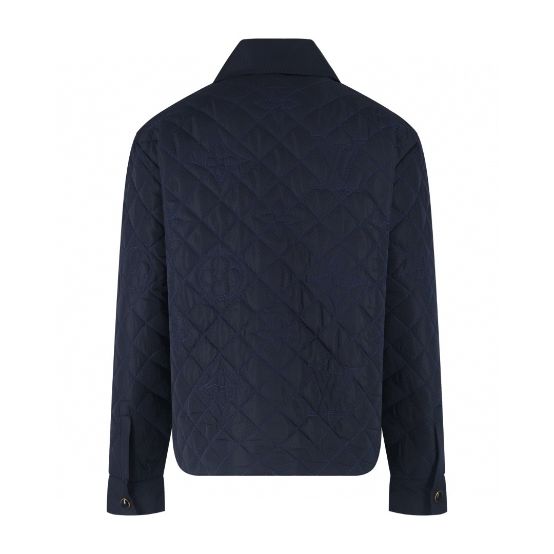 LOUIS VUITTON 路易威登 菱格刺绣logo棉服 外套 夹克 保暖 蓝色 C0 1AIJRG