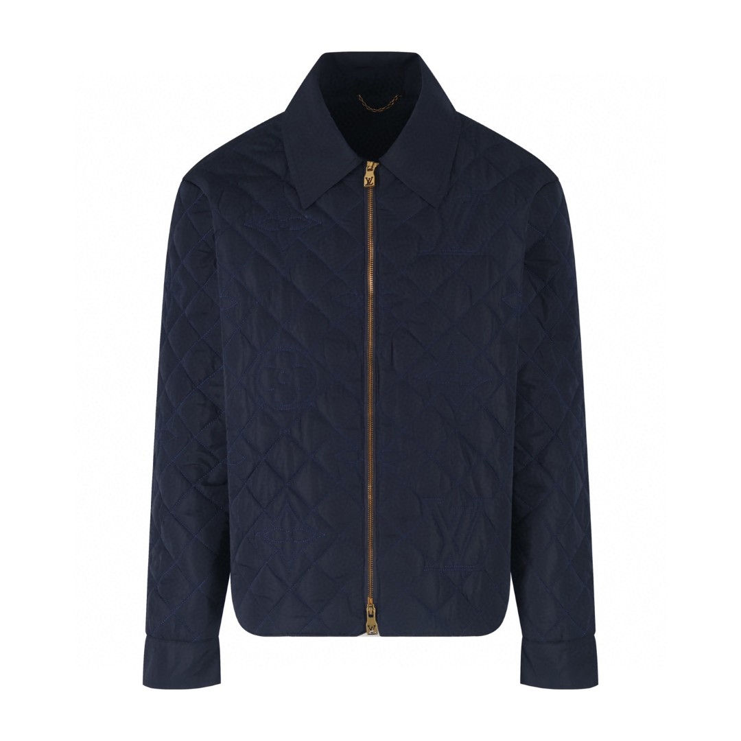 LOUIS VUITTON 路易威登 菱格刺绣logo棉服 外套 夹克 保暖 蓝色 C0 1AIJRG