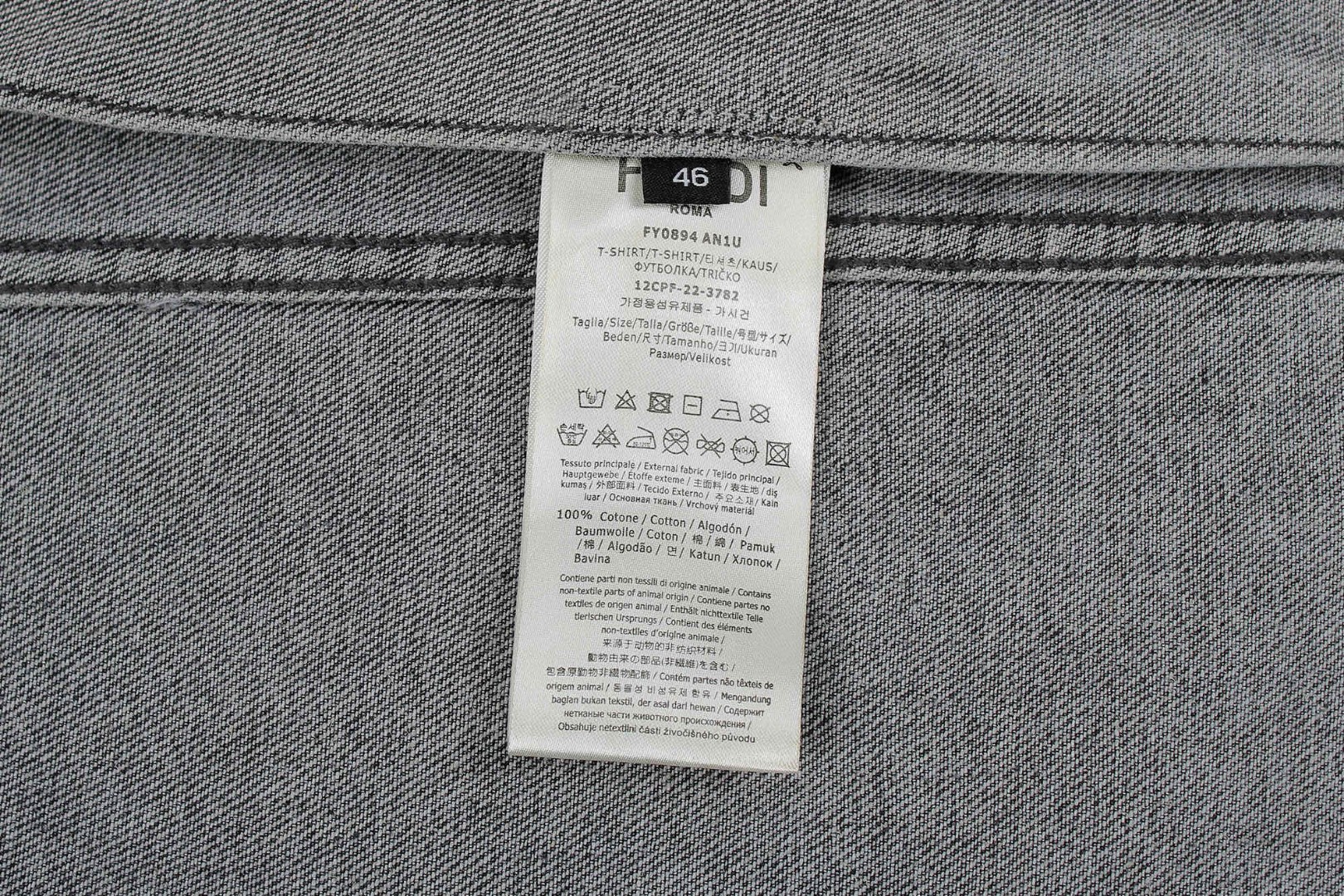 FENDI 芬迪 翻领单排扣套染牛仔衬衫 外套 夹克 长袖 B5 FW1410AT2IF0ZJ4