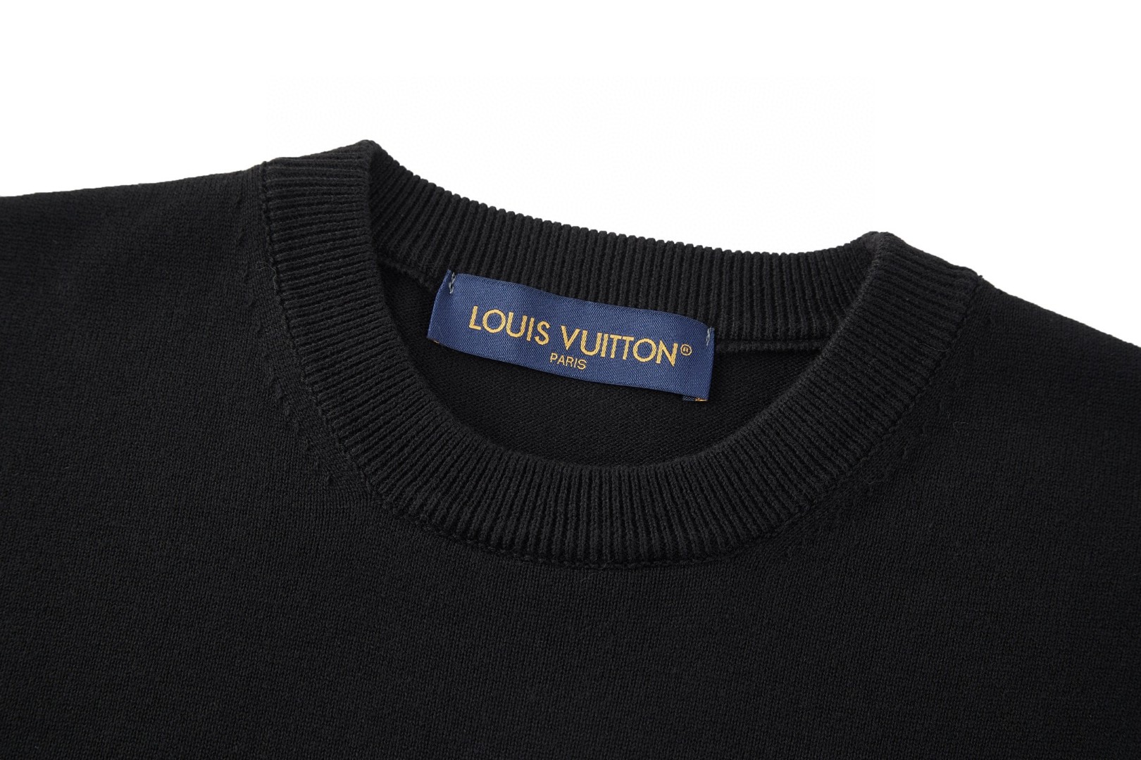 LOUIS VUITTON 路易威登 渐变串珠logo圆领毛衣 针织衫 长袖 黑色 B5 1AIHO8