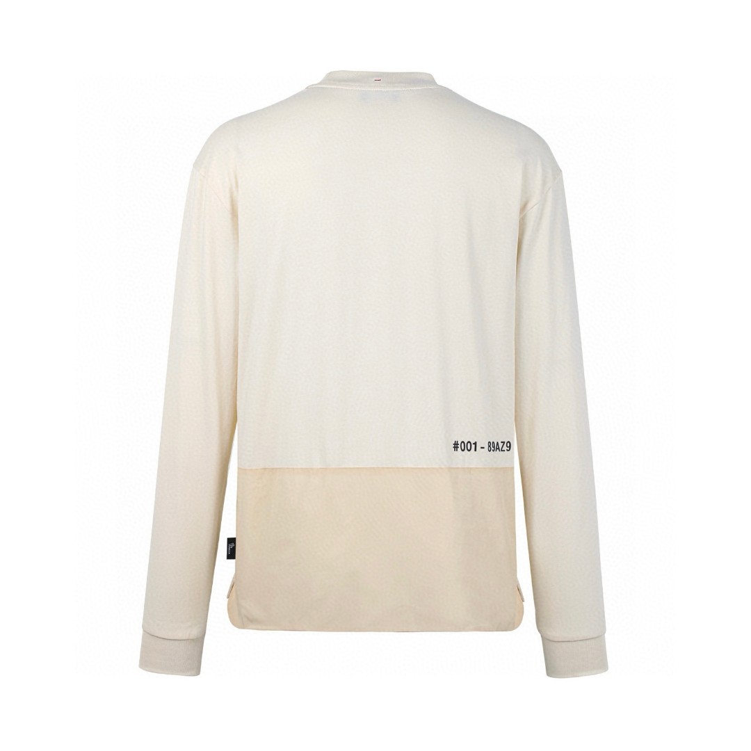 Moncler 蒙口 标识拼接长袖T恤 卫衣 白色 A5 K20978D0000289AZ9041