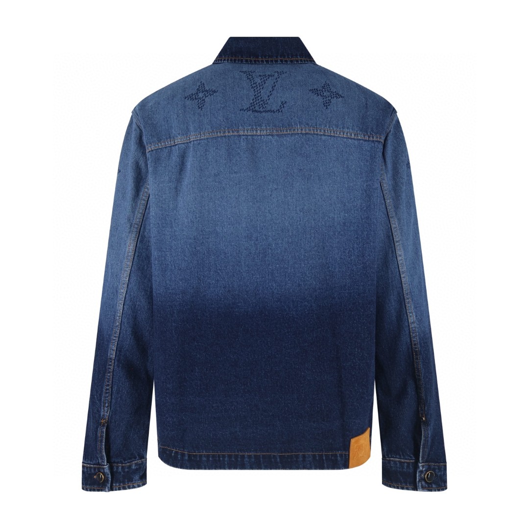 LOUIS VUITTON 路易威登 渐变牛仔外套 夹克 长袖 蓝色 C0 1AIK81