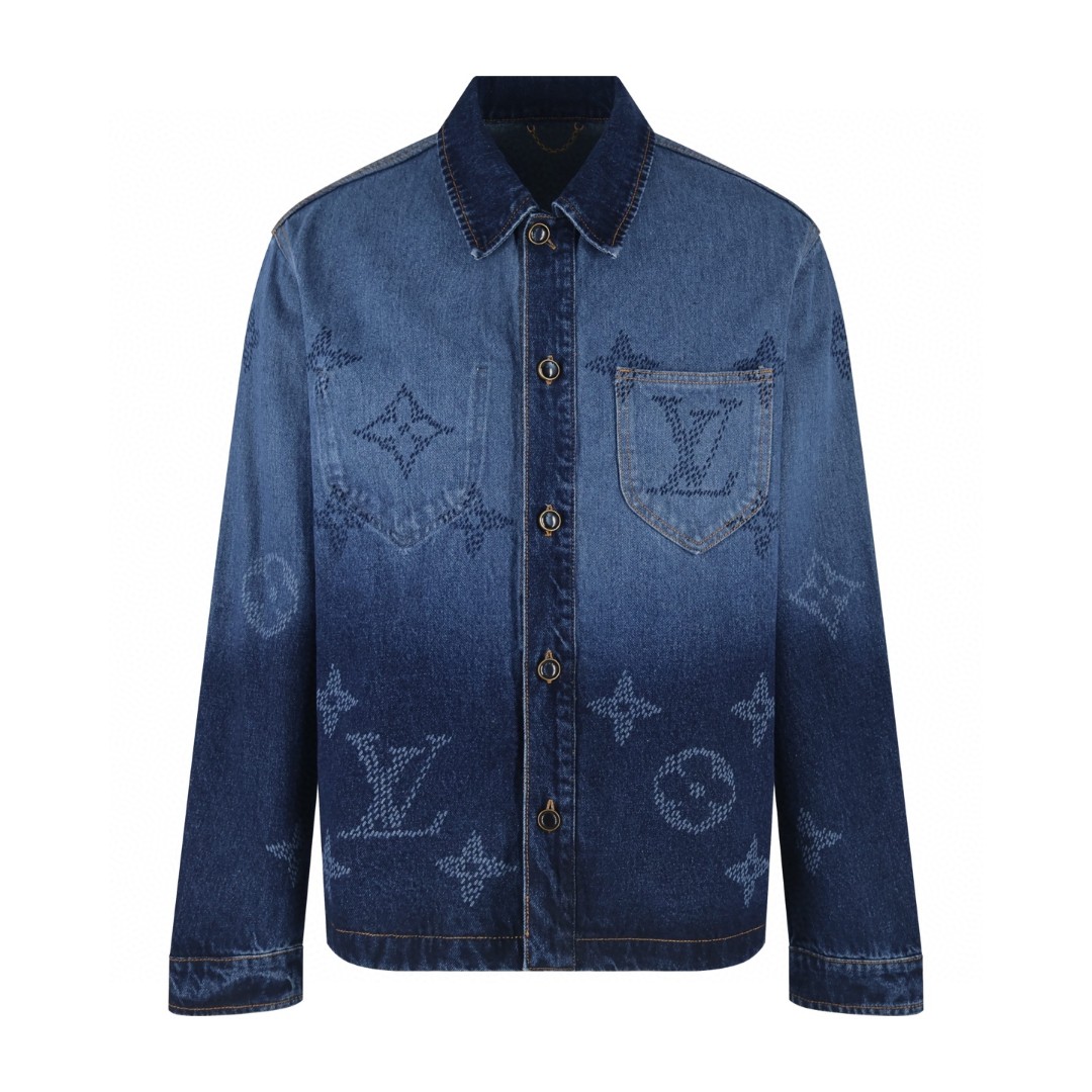 LOUIS VUITTON 路易威登 渐变牛仔外套 夹克 长袖 蓝色 C0 1AIK81