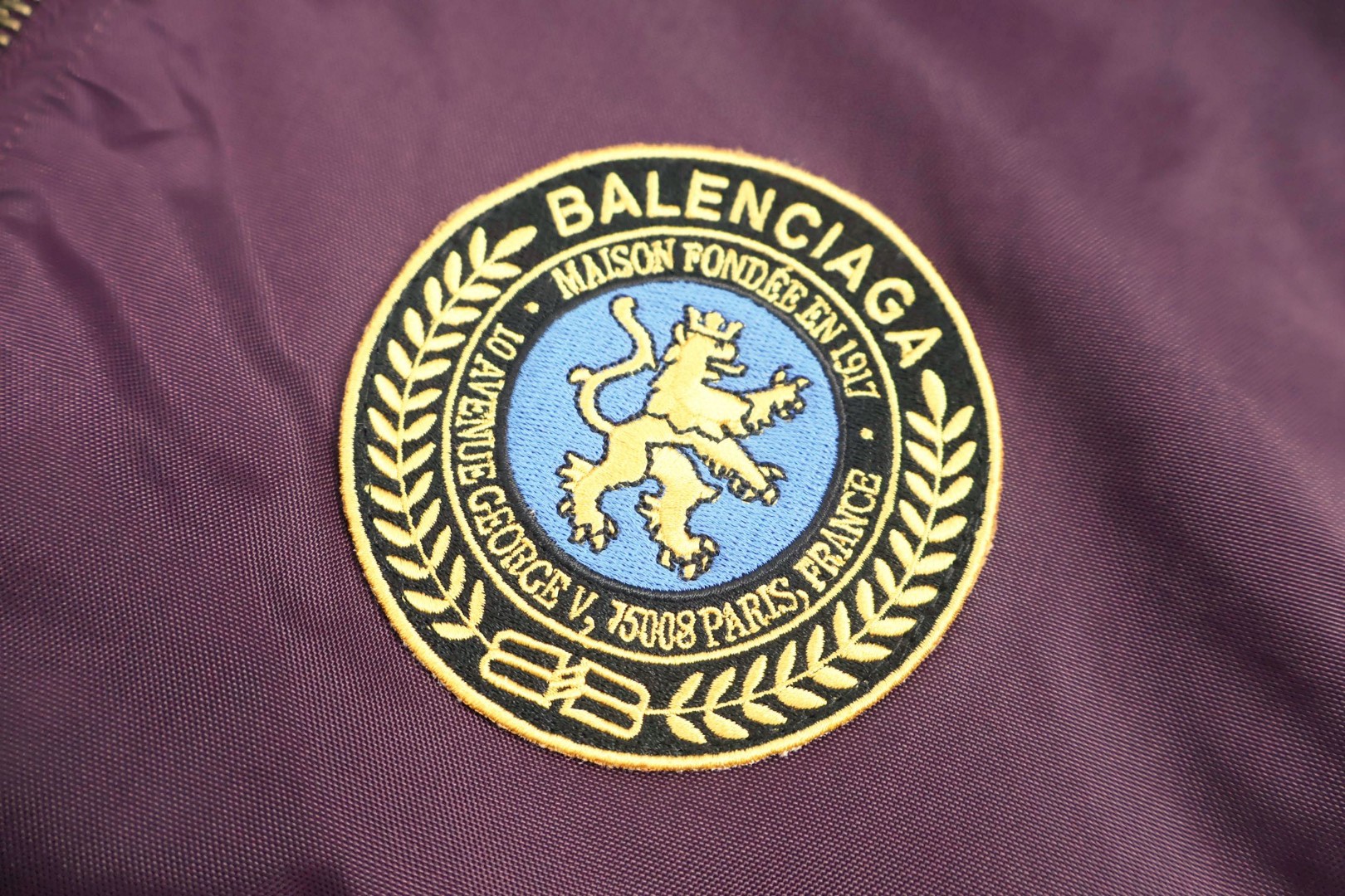 Balenciaga 巴黎世家 曼联贴饰飞行棉服 夹克 外套 长袖 深紫色 C0 839122TOO045441