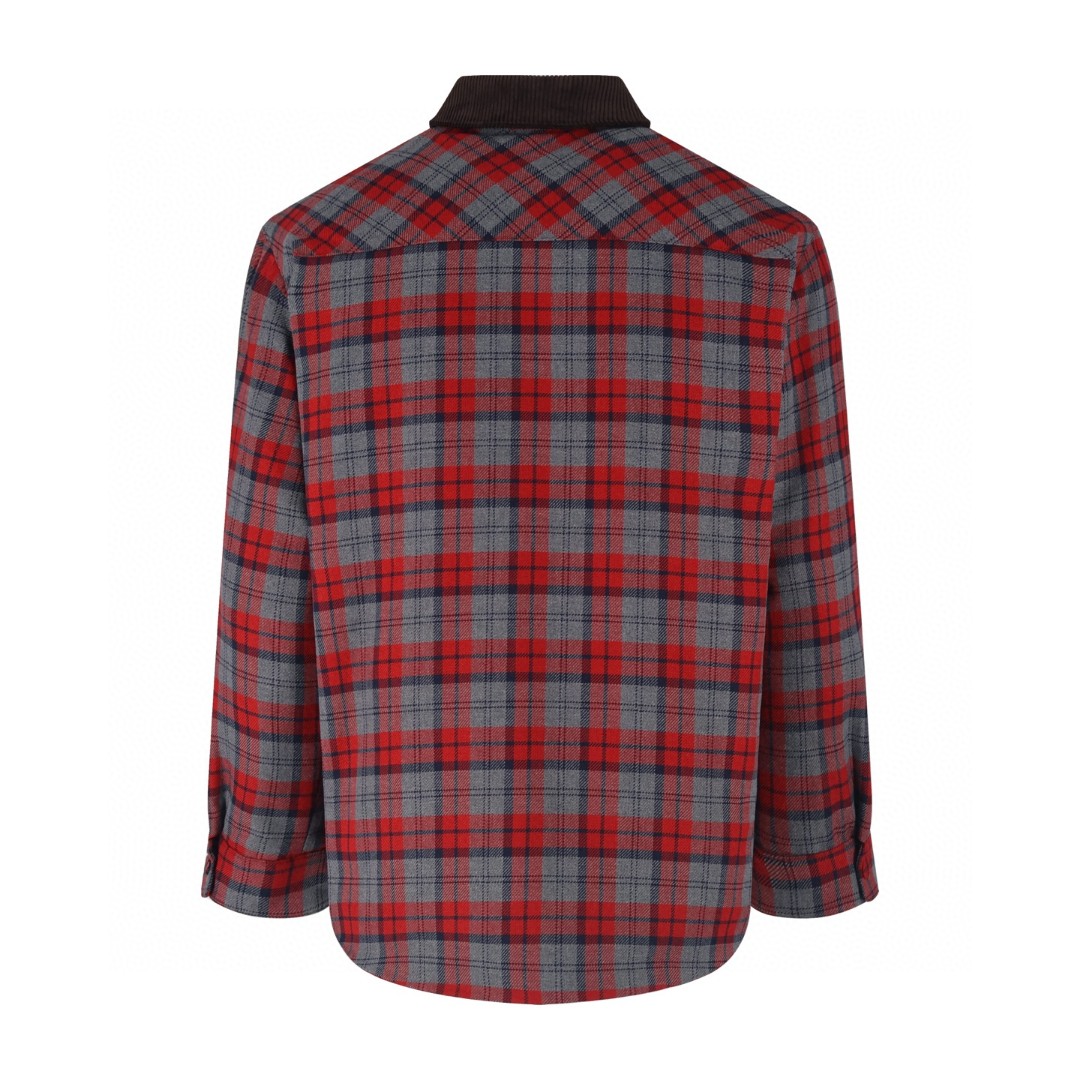 MIU MIU 缪缪 格纹logo贴标棉服 外套 夹克 长袖 红色 ML855-172Z-F0I14-S-232