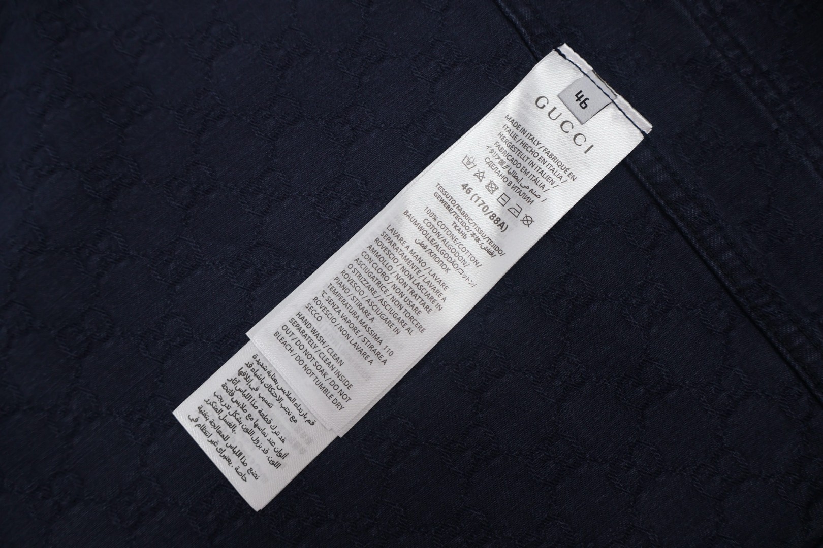 GUCCl 古驰 暗纹提花渐变牛仔外套 夹克 长袖 藏蓝色 C0 POIZON20250903101955764